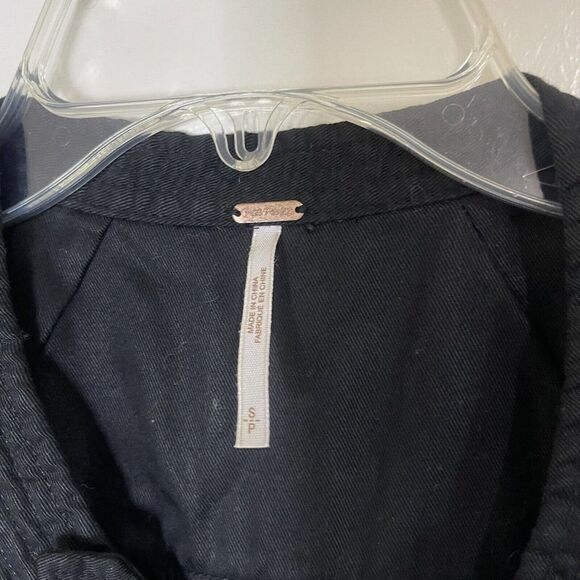 FREE PEOPLE black sleeveless belted trench wrap dress size Small - Picture 3 of 7